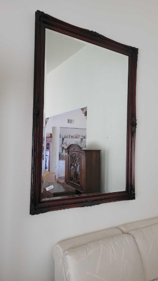 Beautiful Large Dark wood Beveled mirror