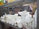 Shelf Lot of vintage milkglass Goodwill Location