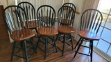 Six Swivel bar stools