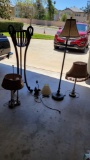 Lamps table and tall Wood plant stand