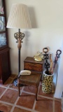 Vintage side table w drawers Unique carved canes