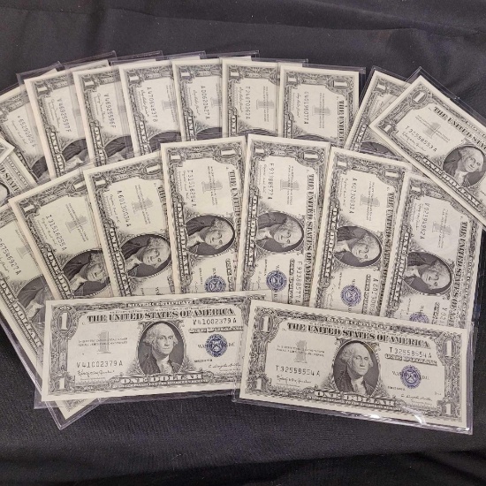 Twenty Gem Uncirculated Silver Certificates, 1935-D, 1957s and a Star Note