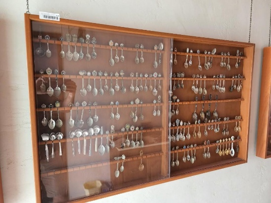 Spoon Collection Various Optional Wood Spoon Display Case Plexi Doors 48in wide x 30in tall
