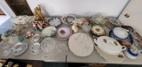 handpainted porcelain jars platters lot etc