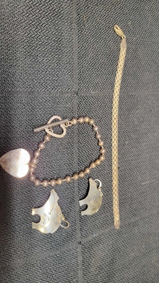 Silver bracelets earrings stamped 925