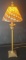 Vintage Candlestick Lamp w/ Stained Glass Shade