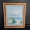 Framed Oil/Canvas Art of Ocean Waves and Flying Birds w/ Signature