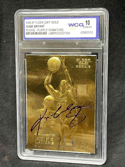 Wcg 10 96-97 Fleer 23kt Gold Kobe Bryant Basketball Card Graded 10by Wcg