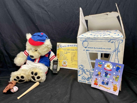 Build a Bear Deluxe Baseball Theme Bear with Accessories