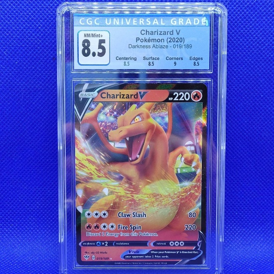 2020 Pokemon Charizard V 19/189 CGC 8.5 NM/MINT+ Darkness Ablaze