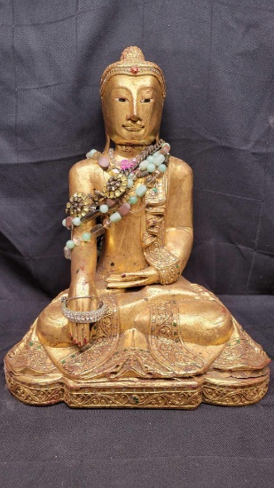 Dhammapada Wood Statue W Jewelry