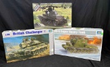 Trumpeter, Academy. Tank Model Kits. German Command Tank PZ.bef.wg, British Challenger II, KV-5