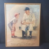 Framed vintage poster Honus Wagner Brown and Bigelow