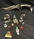 Multi Bladed Knife / Dagger. Medieval / Fantasy Mini Statues, more