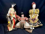 Vintage Ethnic Dolls. Japanese Geisha and Warrior. Hungarian Dolls