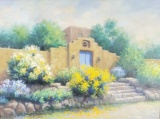 Framed Oil / Canvas Art Titled Santa Fe Bloom says Jose L Nunez dated 02/08