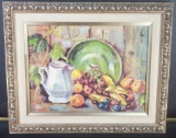 Framed Artwork of Fruits on Table