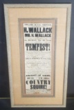 Framed original 1875 english playbill
