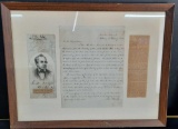 Framed 1846 Senator Silas Wright Letter to Congress