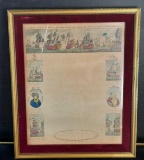 Framed Art Admiral Earl Howes Victory Over French Fleet 1794