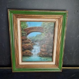 Framed Acrylic Artwork - Quiet Morning Falls - w/ Signature Says Bryant Dated 3/08
