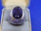 Silver Mens Ring Size 8 with Beautiful Blue Sapphire Gemstone