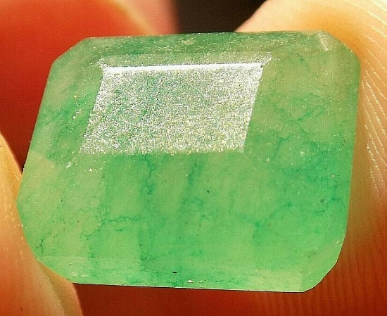 Emerald glowing green Columbian 12.13 ct huge emerald cut stone earth mined rarity