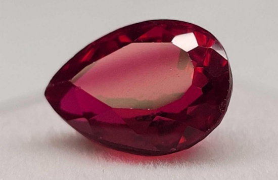 Super Sparkly 7.89ct Pear Cut Red Ruby Stunning Gemstone