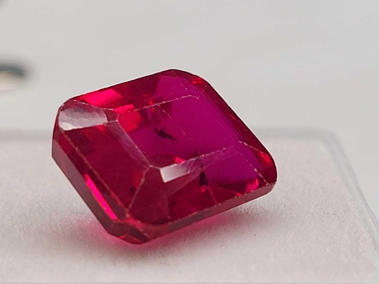 Emerald Cut 10.41ct Red Ruby Gemstone
