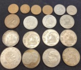 Large Foreign Coin Lot 16 Coins