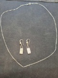 Antique Very Old Sterling Silver Earrings and Necklace