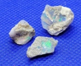Raw Uncut Ethiopian Opals 9.37ct Beautiful Blues and Greens