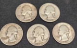 Washington Silver Quarter Lot of 5 1930s Date Early Years