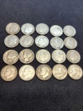 Silver Dime Lot of 20 Merc and Roosevelt 90% Silver