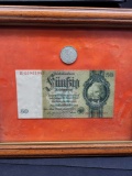 Nazi Money 1939 Framed Coin And Note Great Condition