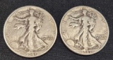 Two Walking Liberty Halfs 90% Silver Coins