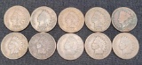 10 Full Dates Indian Cents Some Nice Coins