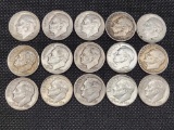 Silver Dime Lot 15 Coins 90% Silver 1.5 Face Value