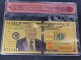 24kt Gold $1000 Bill Donald Trump