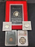 Coin Lot Eisenhower Dollar, Steel Penny, Silver Quarter, Indian Cent