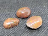 3 Fire Opals Deep Orange color 14.24ct