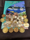 Foreign and US Coins Lot Bahamas, Costa Rica, Nicaragua, Argentina