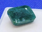 Square cut Deep Green Emerald gemstone 9.86ct