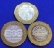 Three Limited Edition Silver Gaming Tokens .999 Fine Silver coins