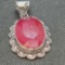 Silver 925 Pendant with Ruby Inlay Handcrafted Jewelry