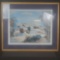 Large framed artwork of landscape w/signature