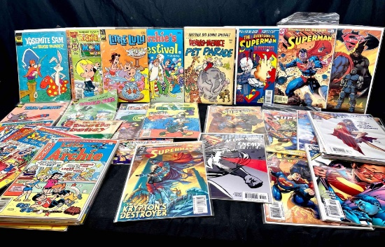 Old Vintage Comics, Modern Superman Comics. Archie, Little Lu Lu, Ritchie Rich, Yosemite Sam, Bugs