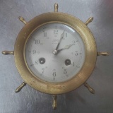 Antique Brass Schatz Ships Bell clock