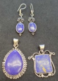 Lapis Earrings and Jasper Pendants