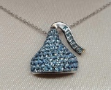 Sterling Silver Hershey's Kiss Necklace With Swarovski Elements